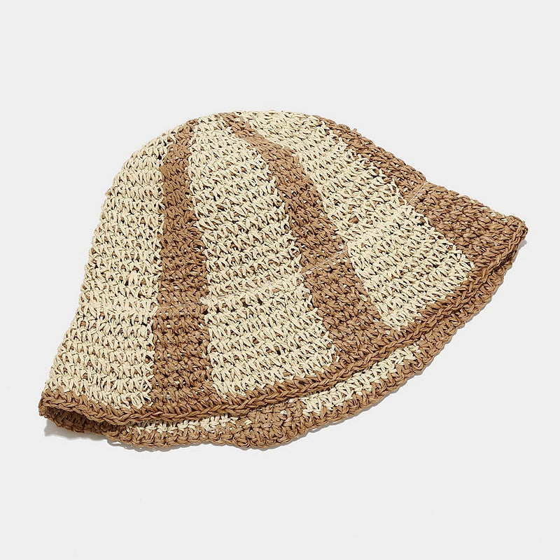 Wholesale Design Stitching Straw Barrel Hat Sun Hat